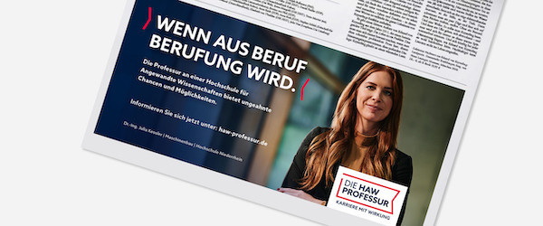 Kampagnenstart "Karriere mit Wirkung" - Gießener Agentur bewirbt die HAW-Professur